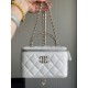 Chanel Long Vanity with Chain Grained Shiny Calfskin & Gold-Tone Metal White