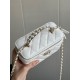 Chanel Long Vanity with Chain Grained Shiny Calfskin & Gold-Tone Metal White