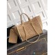 Chanel Straw Suede Calfskin Medium Deauville Tote Beige