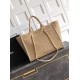 Chanel Straw Suede Calfskin Medium Deauville Tote Beige