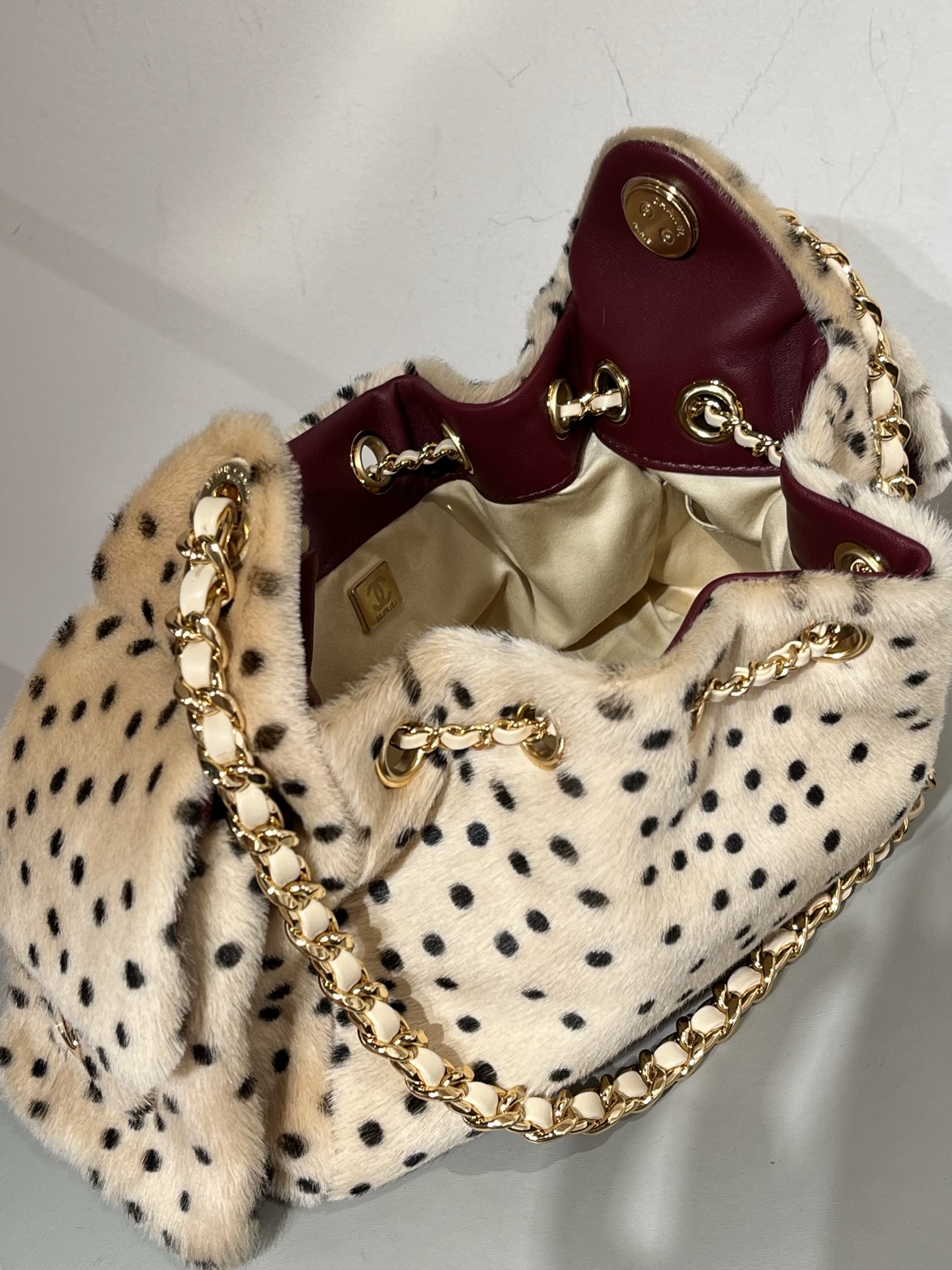 CHANEL 25 Mini Handbag Lambskin & Gold-Tone Metal  Light Beige & Black
