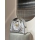 CHANEL 25 Mini Handbag Calfskin & Gold-Tone Metal Silver