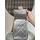 CHANEL 25 Mini Handbag Calfskin & Gold-Tone Metal Silver