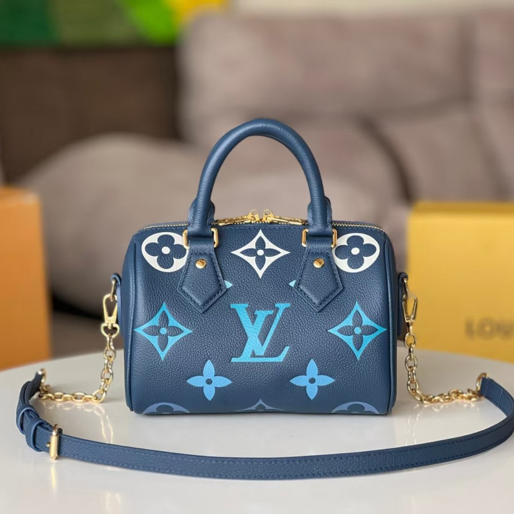 LOUIS VUITTON Empreinte Monogram Giant Speedy Bandouliere 20 Degrade Blue
