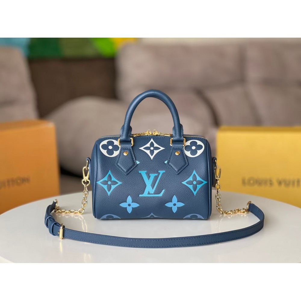 LOUIS VUITTON Empreinte Monogram Giant Speedy Bandouliere 20 Degrade Blue
