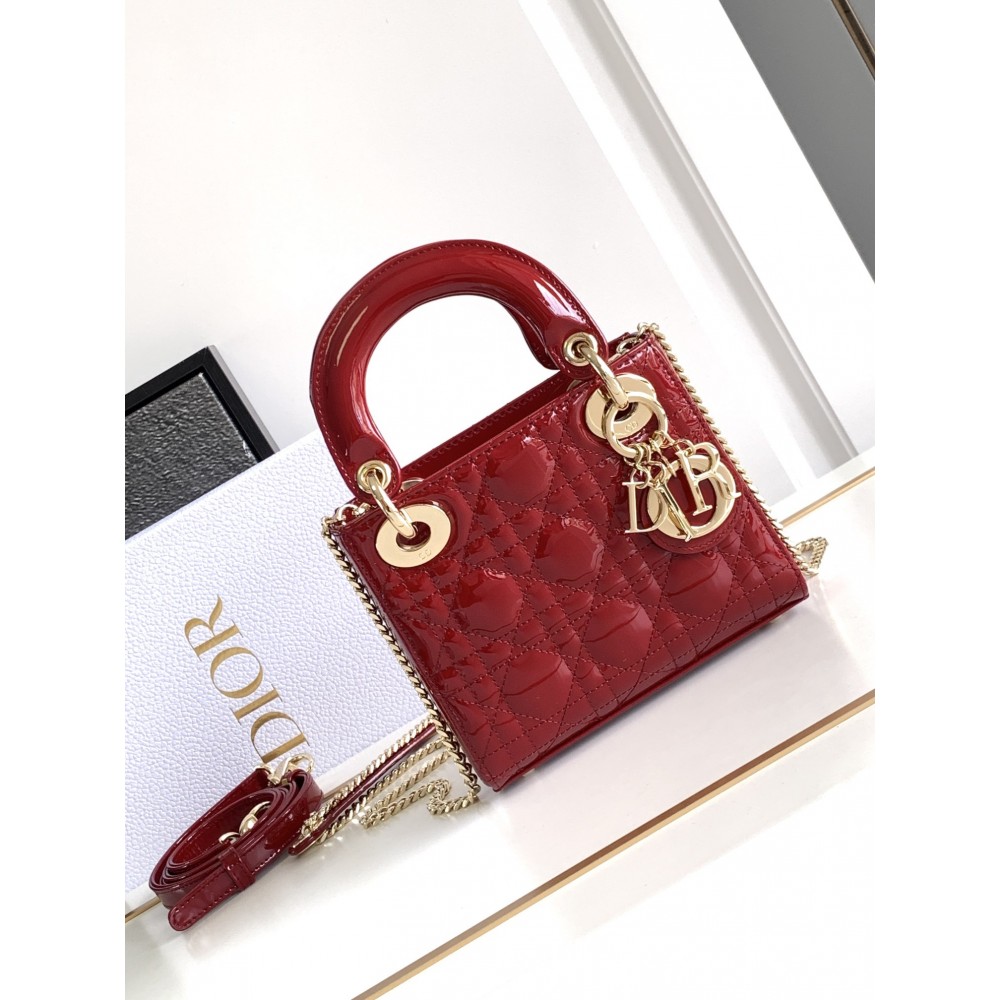 CHRISTIAN DIOR Mini Lady  Bag Red
