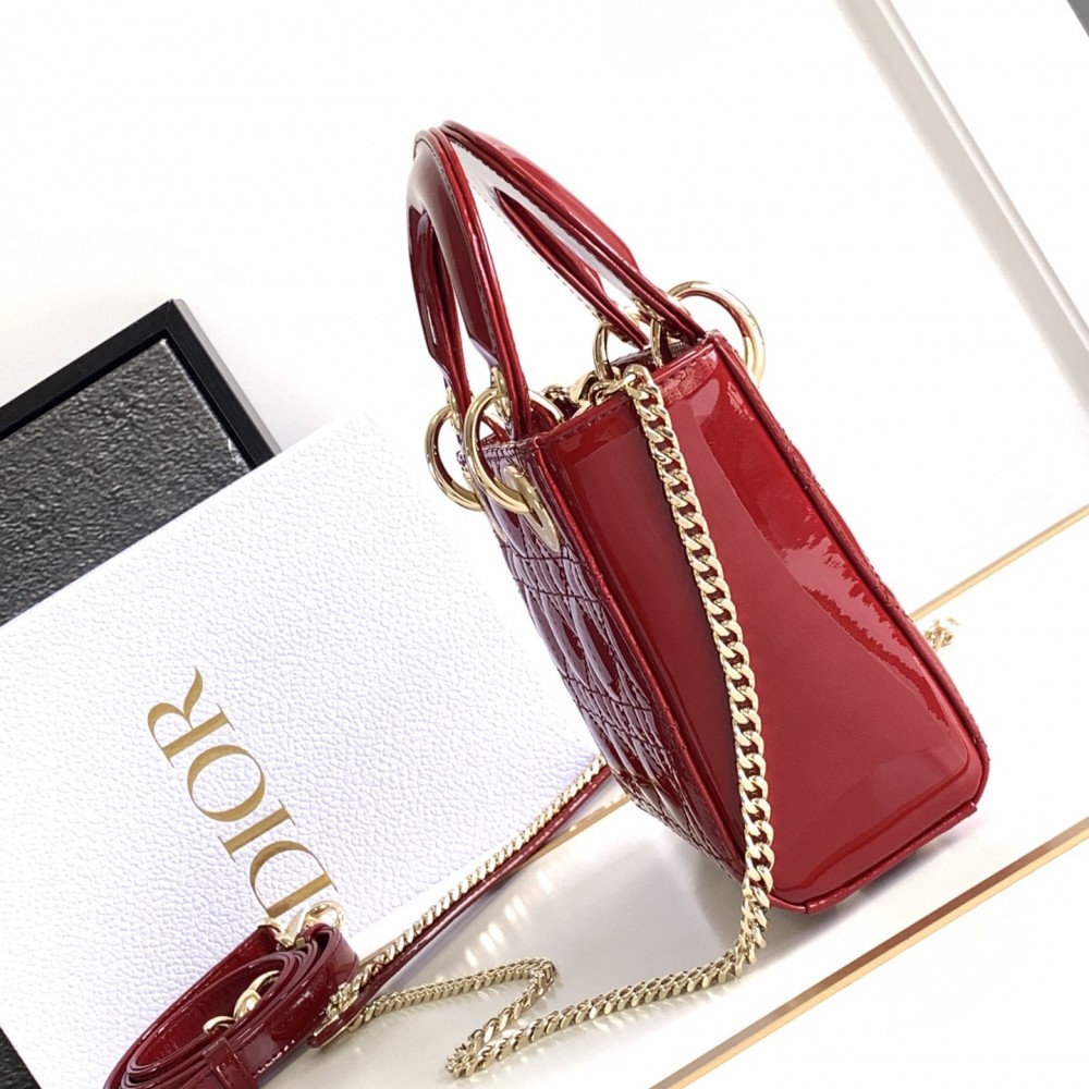 CHRISTIAN DIOR Mini Lady  Bag Red