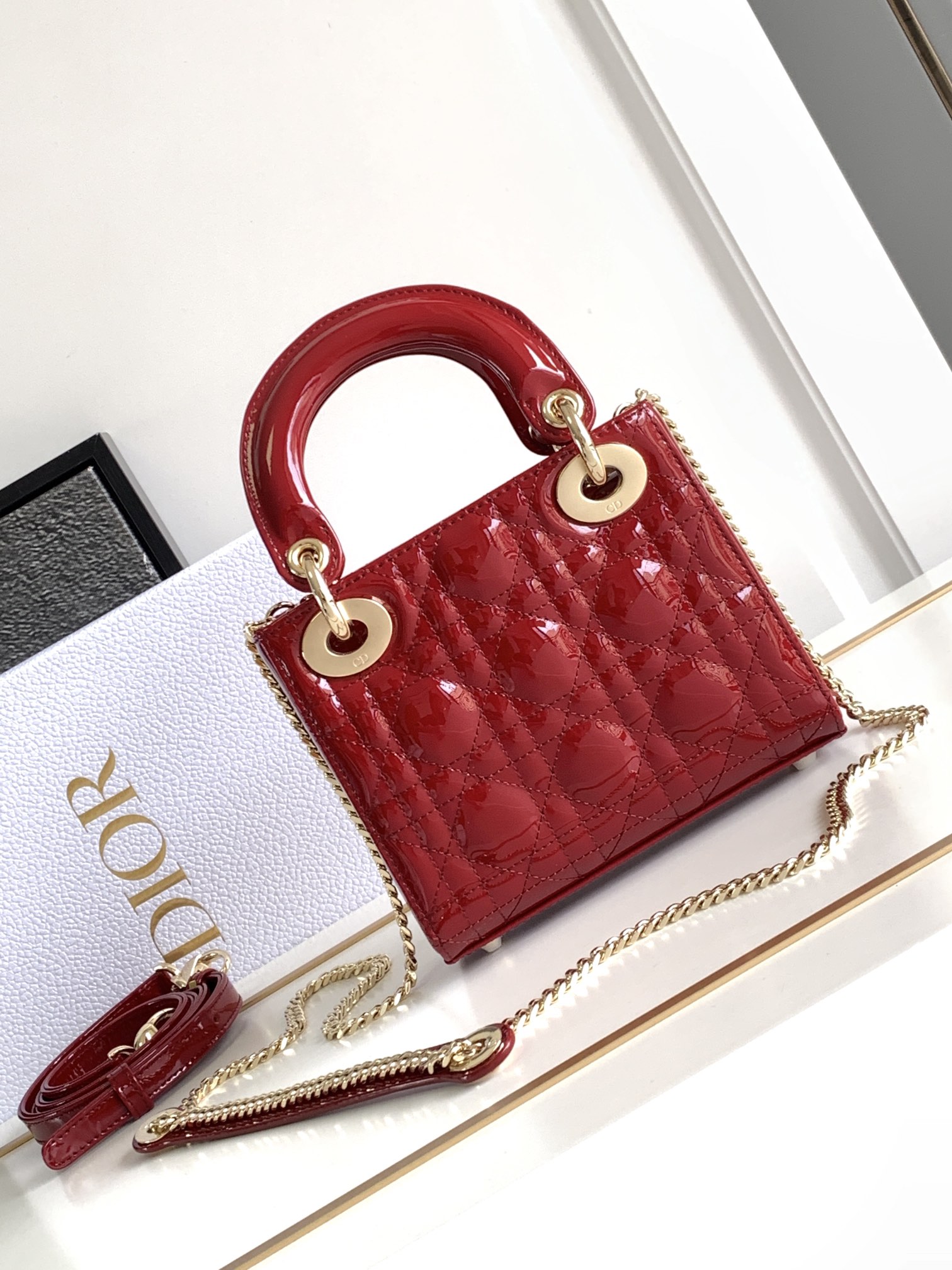 CHRISTIAN DIOR Mini Lady Bag Red CHRISTIAN DIOR Mini Lady Bag Red