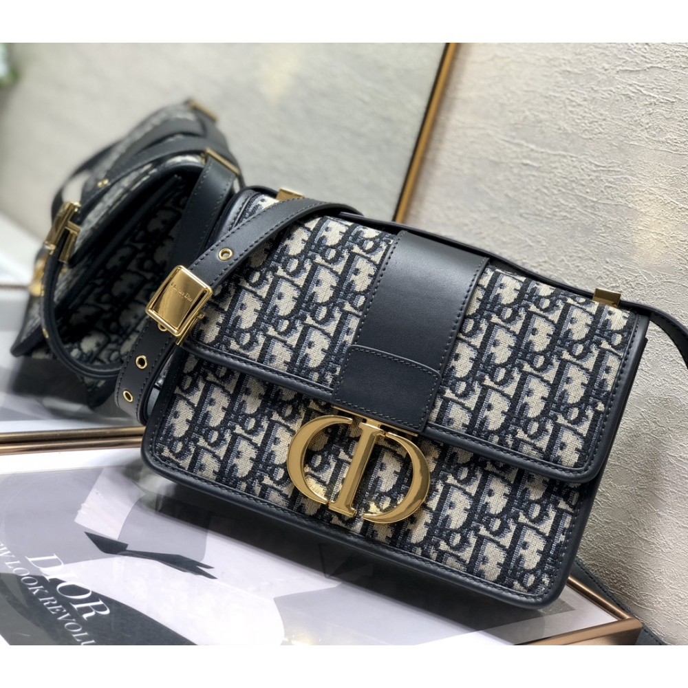 30 Montaigne Bag Blue Dior Oblique Jacquard