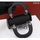 CHRISTIAN DIOR Satin Crystal Cannage Mini Lady Dior Black CHRISTIAN DIOR Satin Crystal Cannage Mini Lady Dior Black