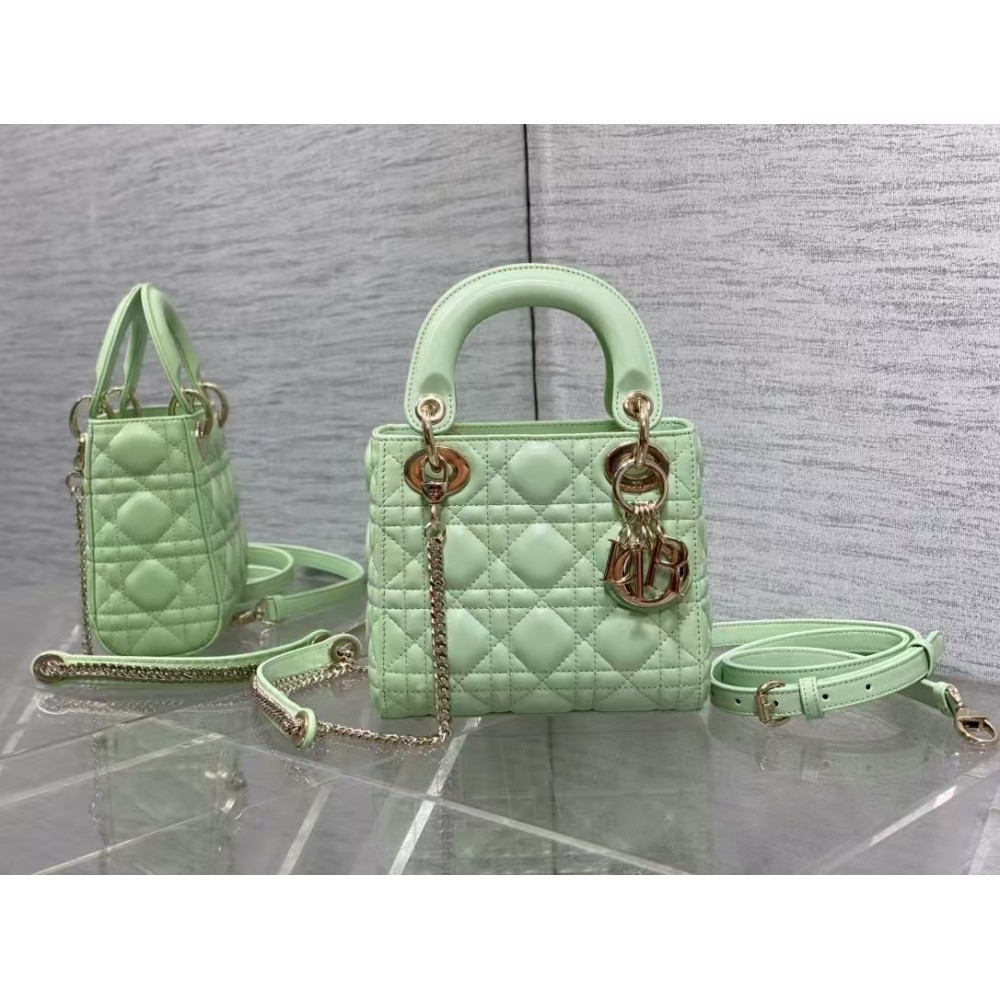 Mini Lady Dior My ABCDior Bag Light Mint Green Cannage Lambskin