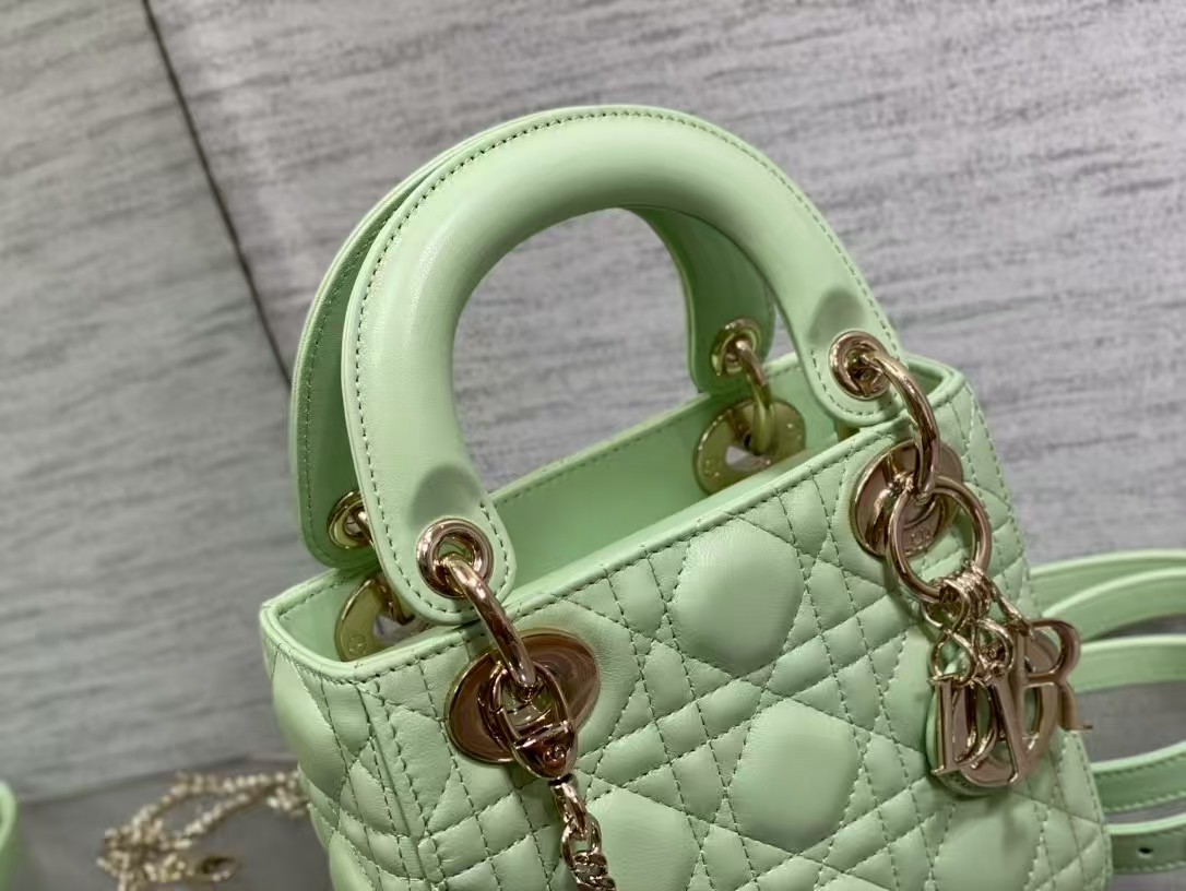 Mini Lady Dior My ABCDior Bag Light Mint Green Cannage Lambskin