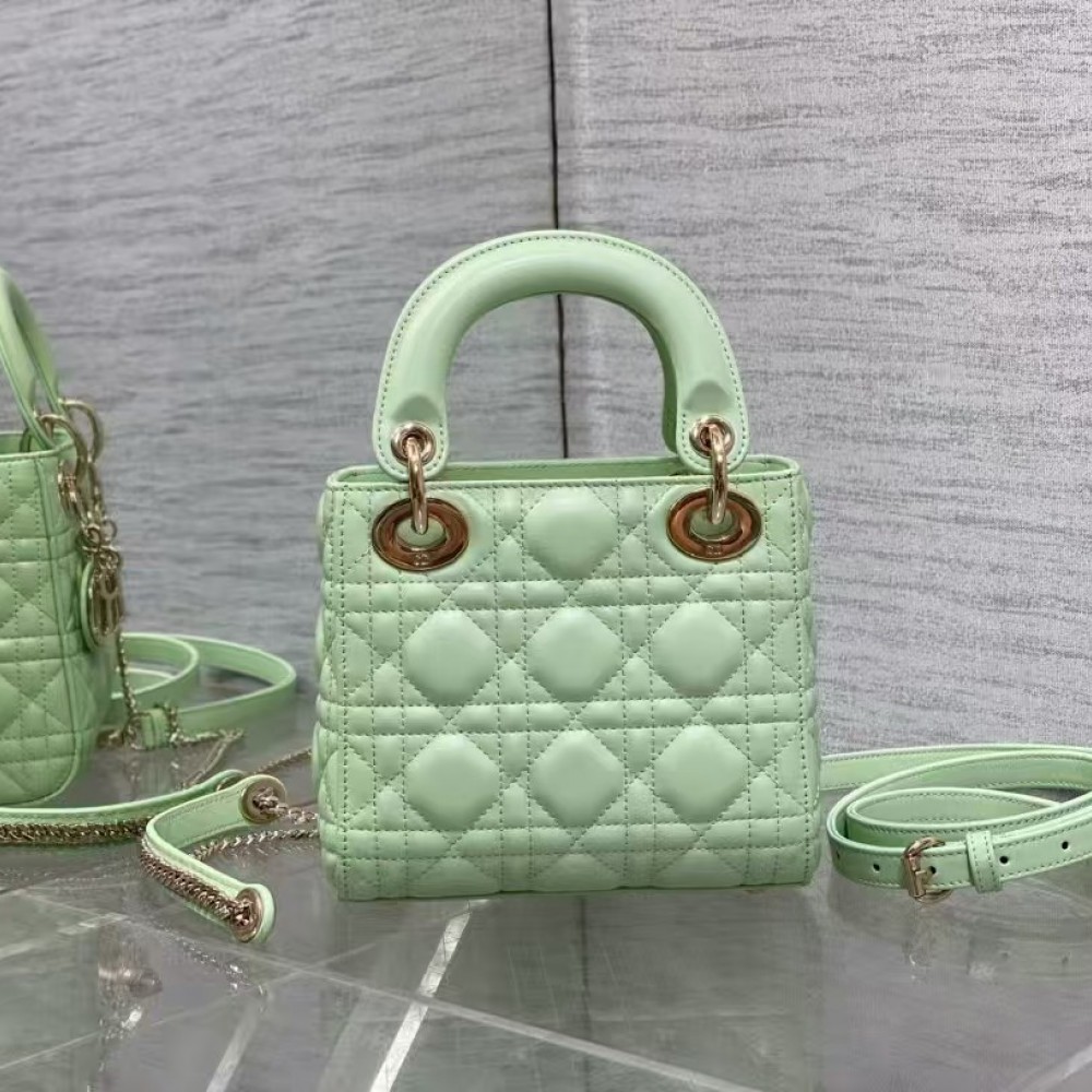 Mini Lady Dior My ABCDior Bag Light Mint Green Cannage Lambskin