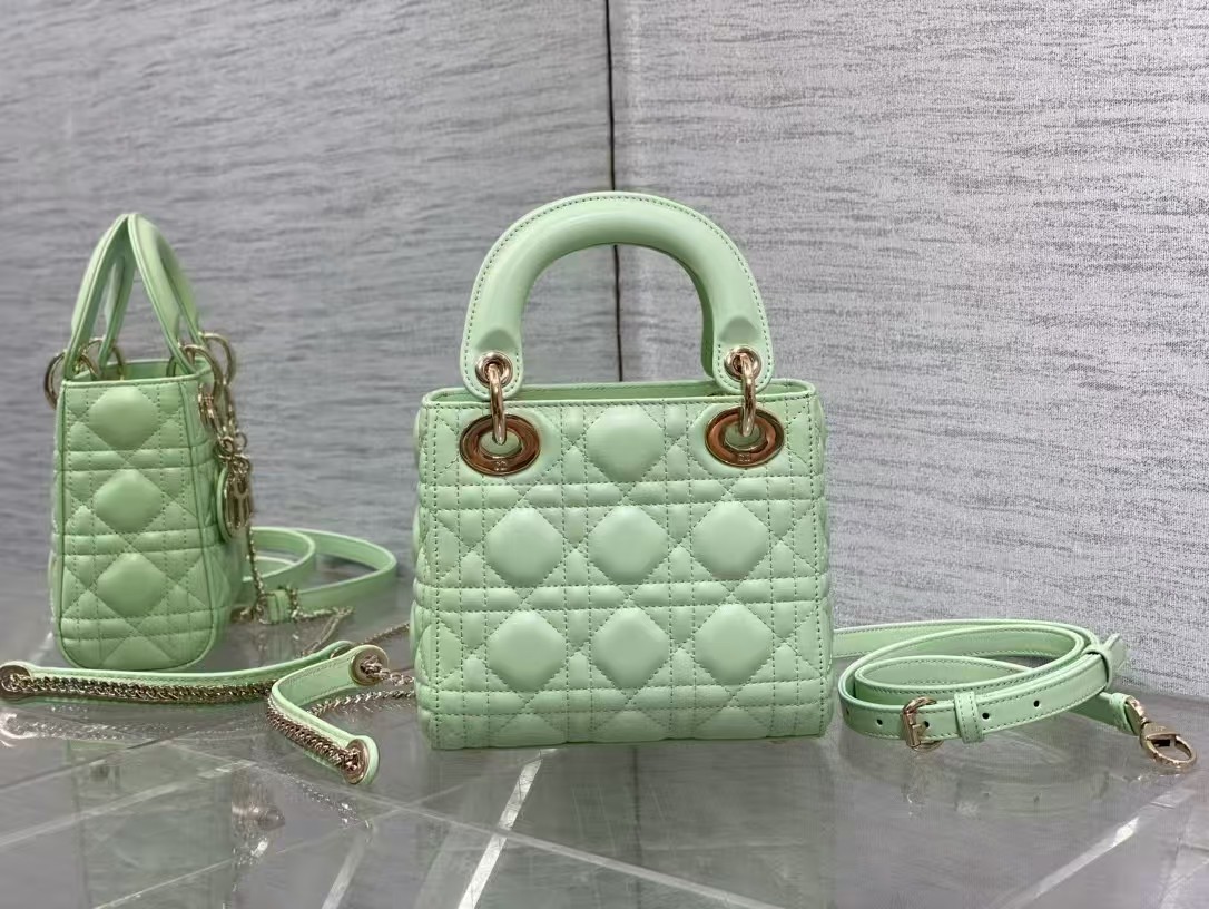 Mini Lady Dior My ABCDior Bag Light Mint Green Cannage Lambskin
