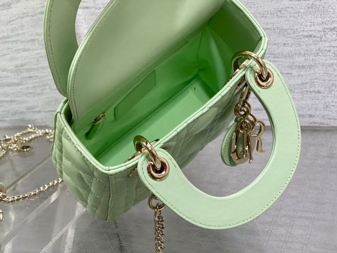 Mini Lady Dior My ABCDior Bag Light Mint Green Cannage Lambskin
