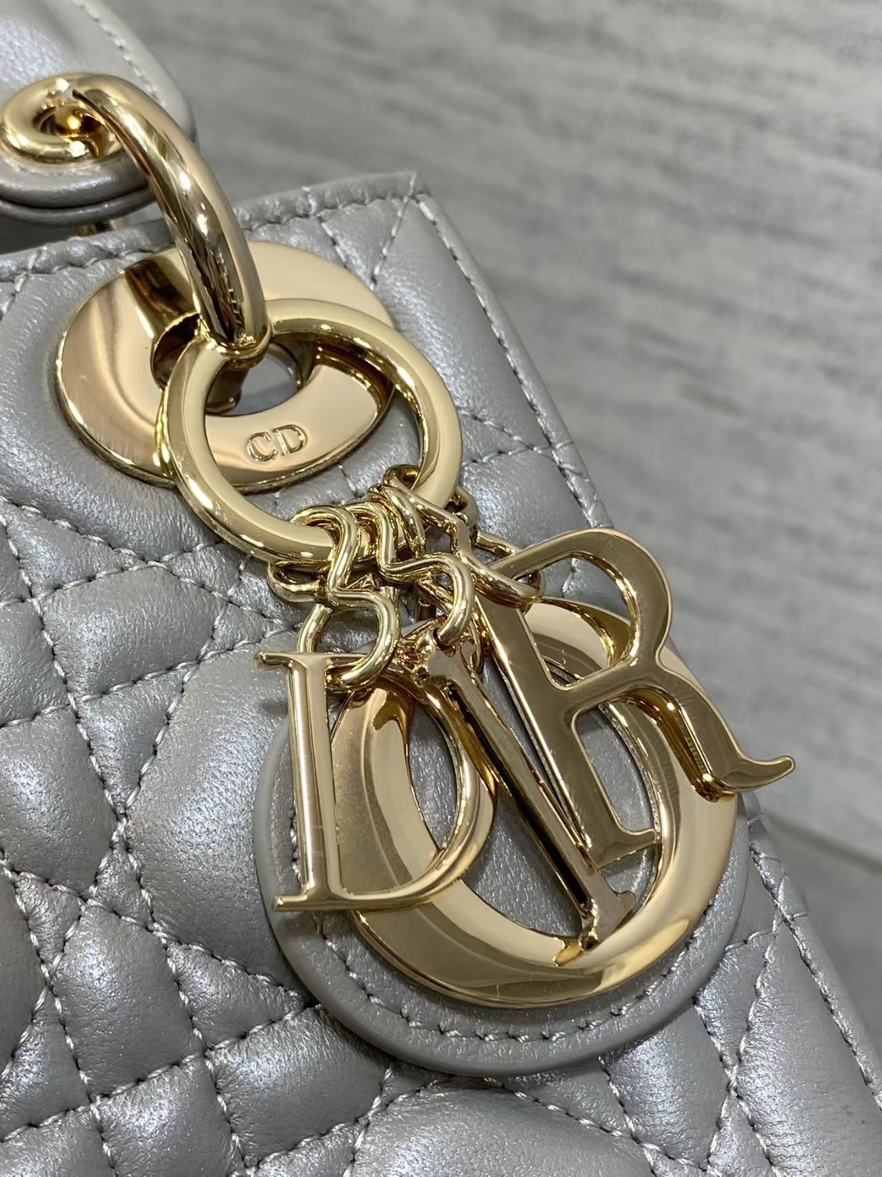 Mini Lady Dior Grey Lambskin Bag