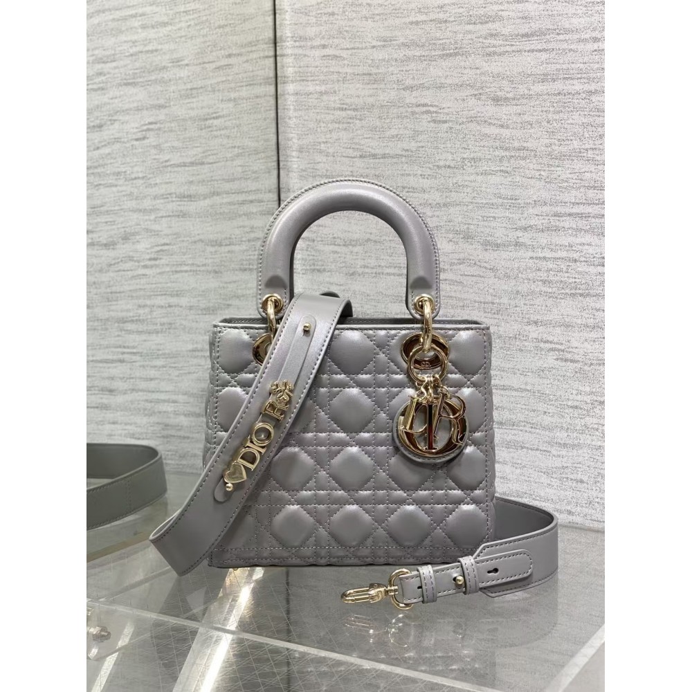 Dior Lady Dior Grey Lambskin 20cm