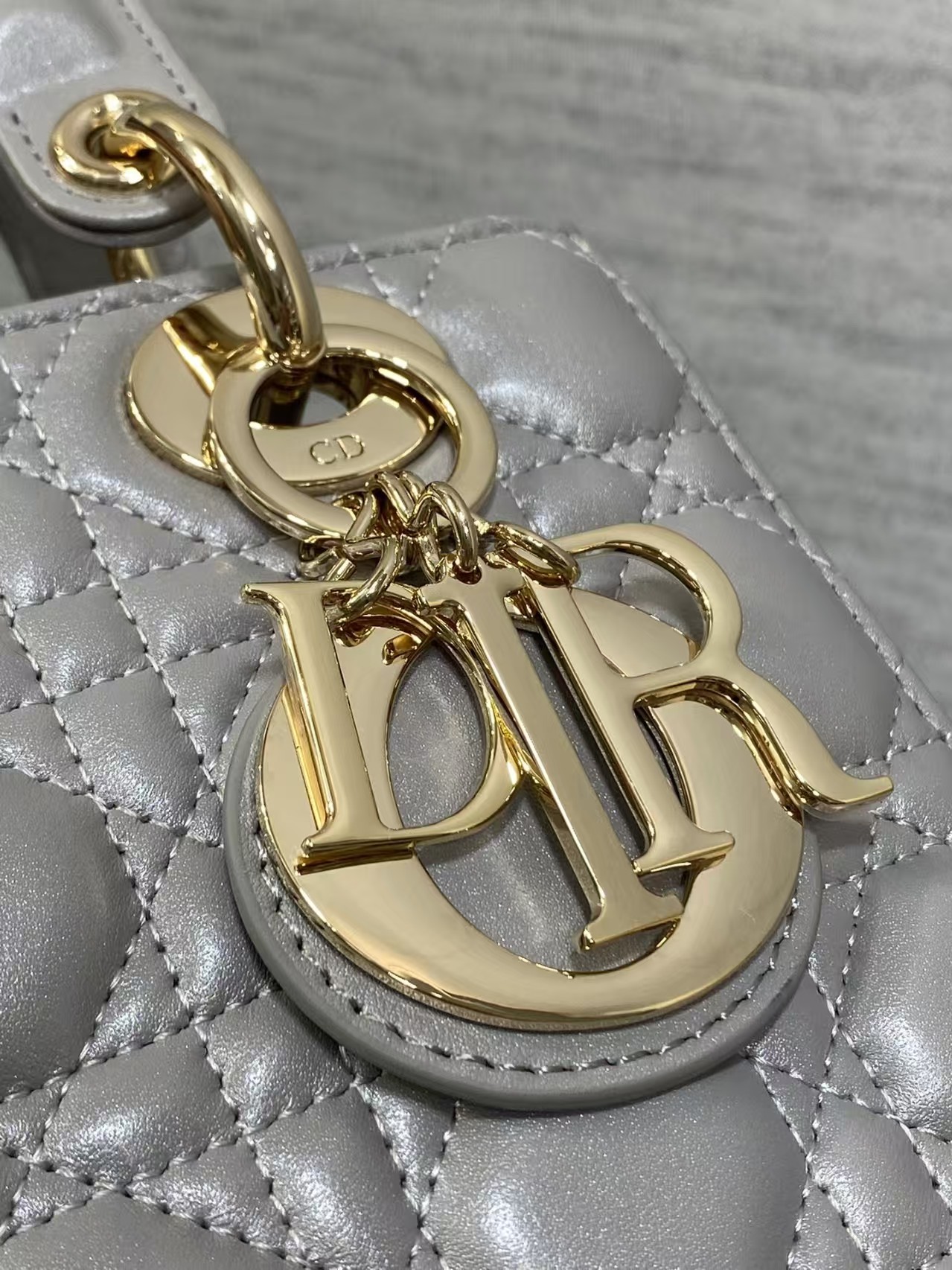 Dior Lady Dior Grey Lambskin 20cm