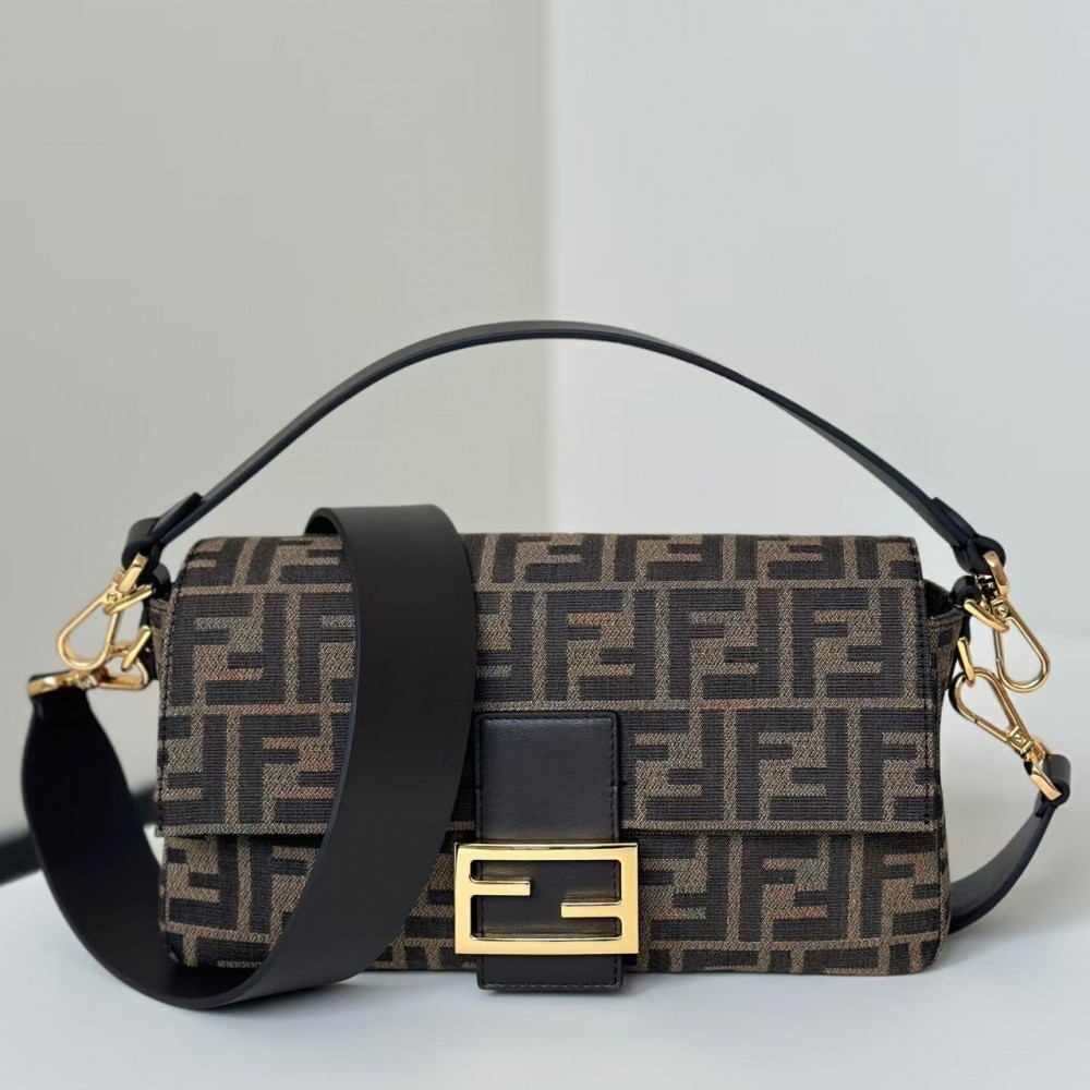Fendi Brown FF Zucca Medium Two Way Baguette Bag