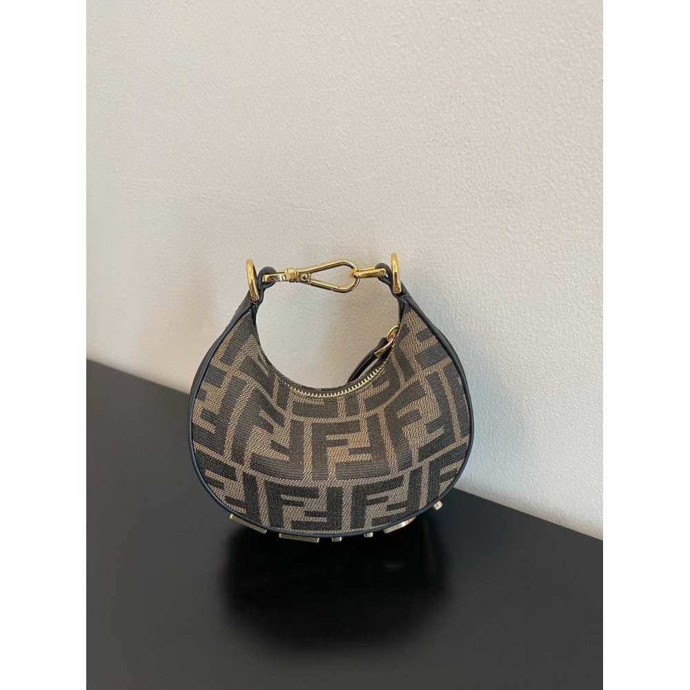 Fendigraphy Mini Brown FF jacquard fabric mini bag