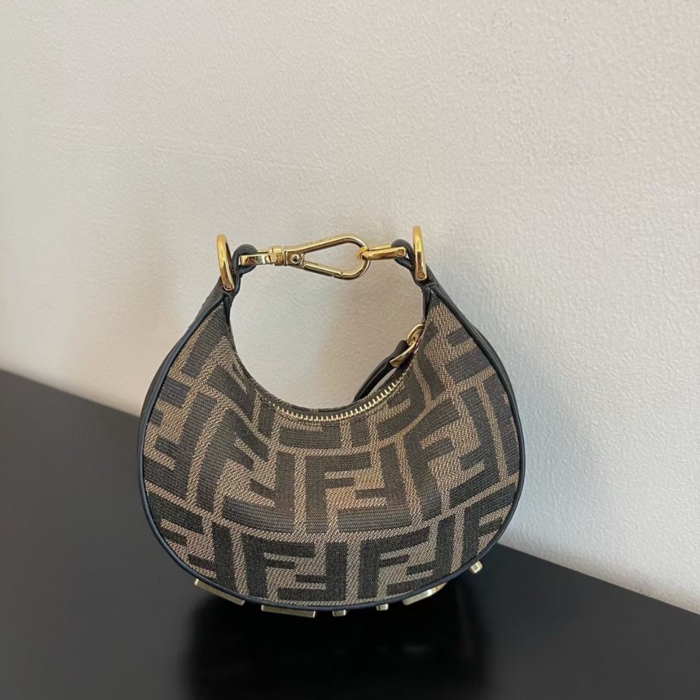 Fendigraphy Mini Brown FF jacquard fabric mini bag