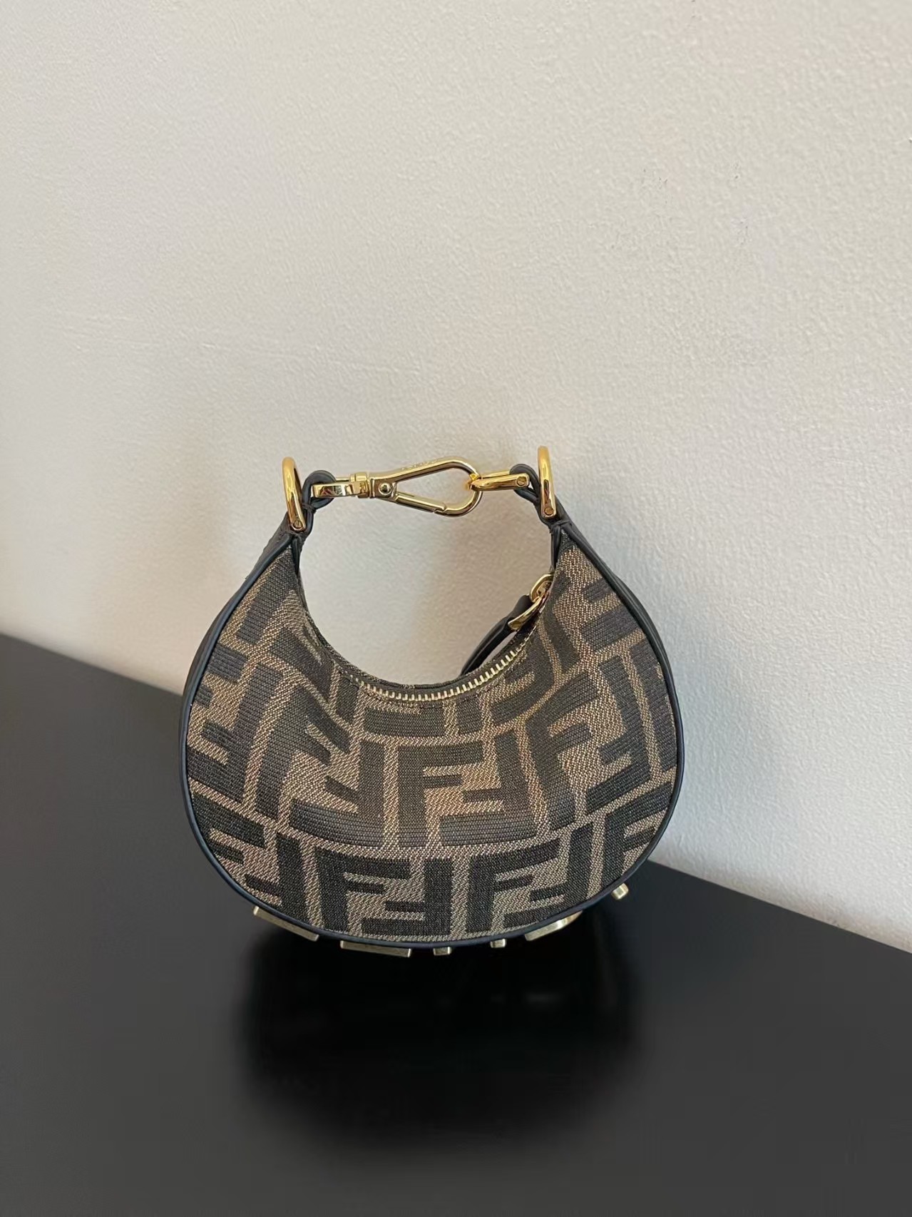 Fendigraphy Mini Brown FF jacquard fabric mini bag