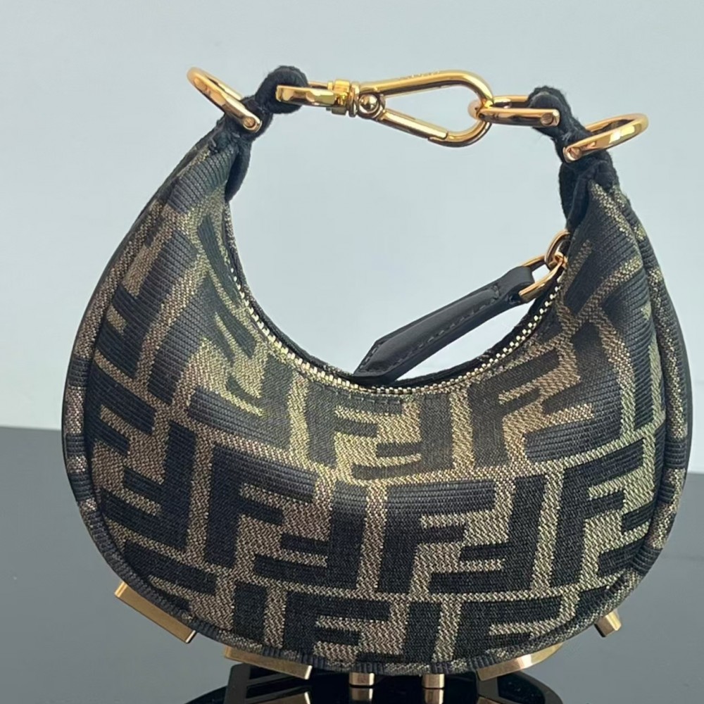 Fendigraphy Mini Brown FF jacquard fabric mini bag