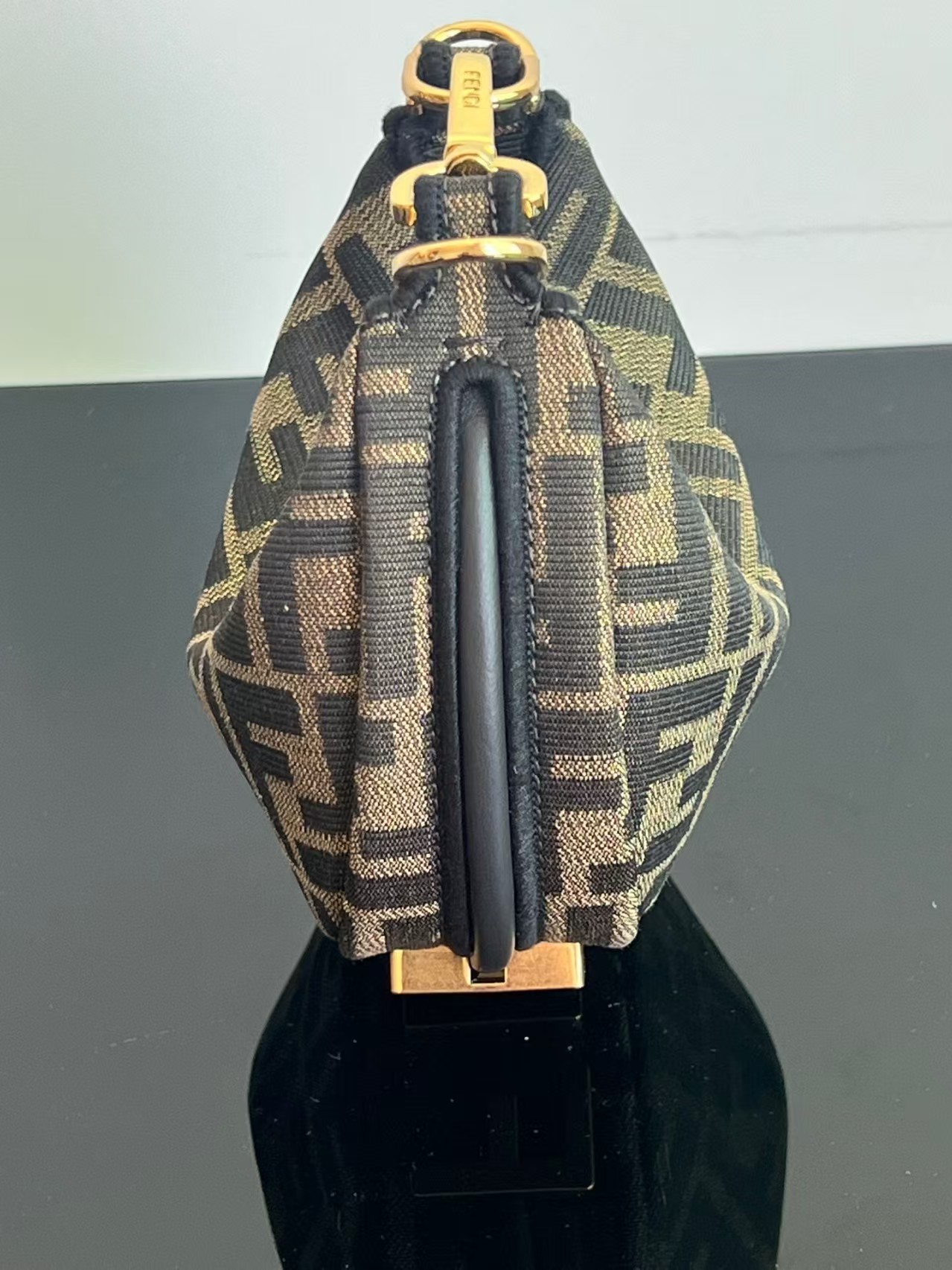 Fendigraphy Mini Brown FF jacquard fabric mini bag