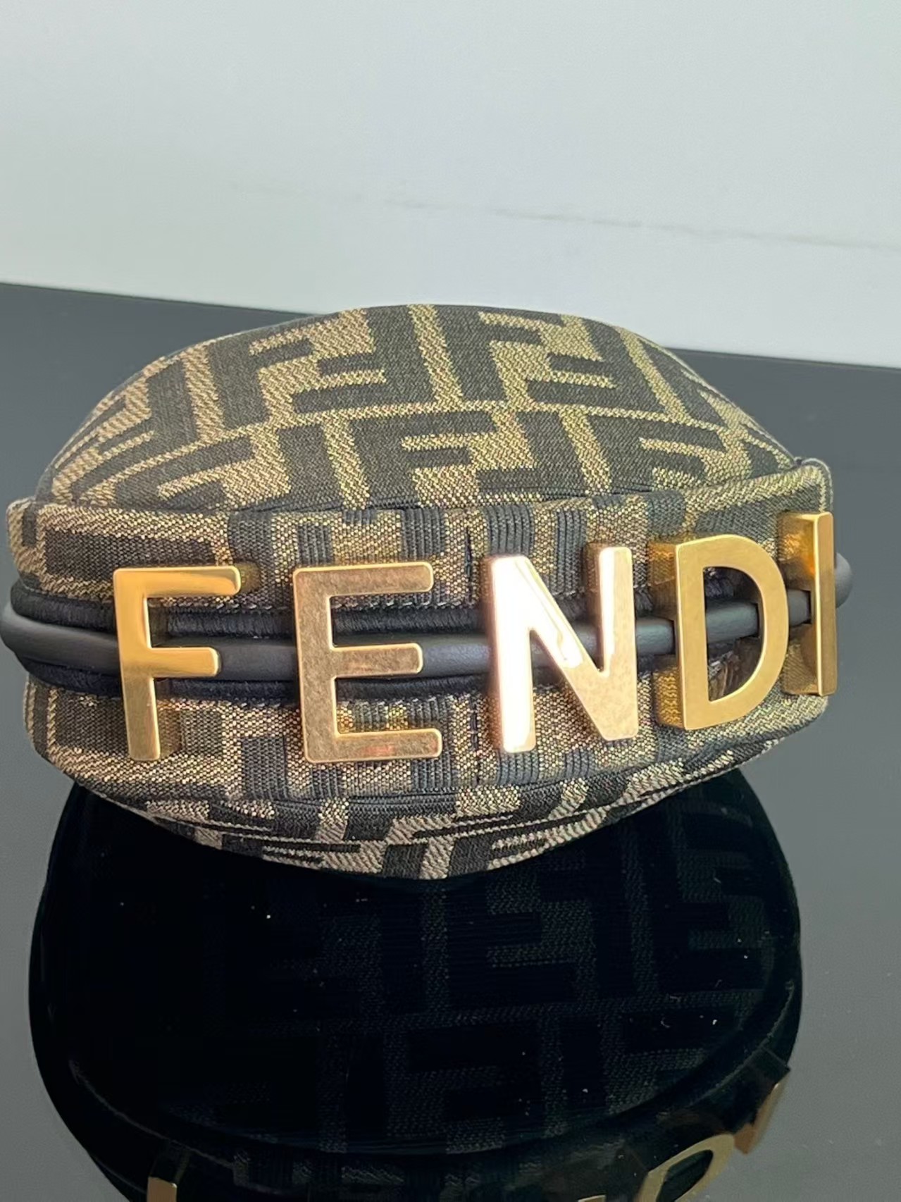Fendigraphy Mini Brown FF jacquard fabric mini bag