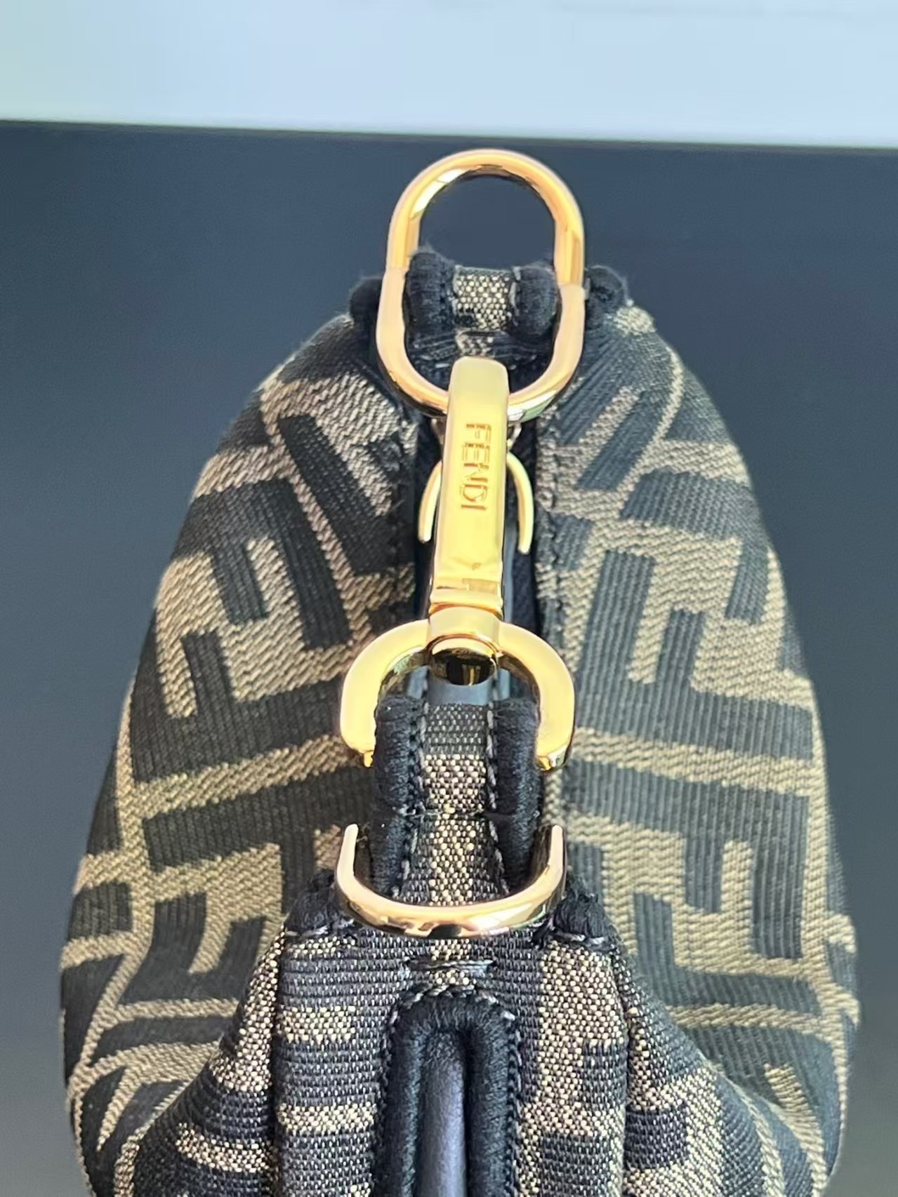 Fendigraphy Mini Brown FF jacquard fabric mini bag