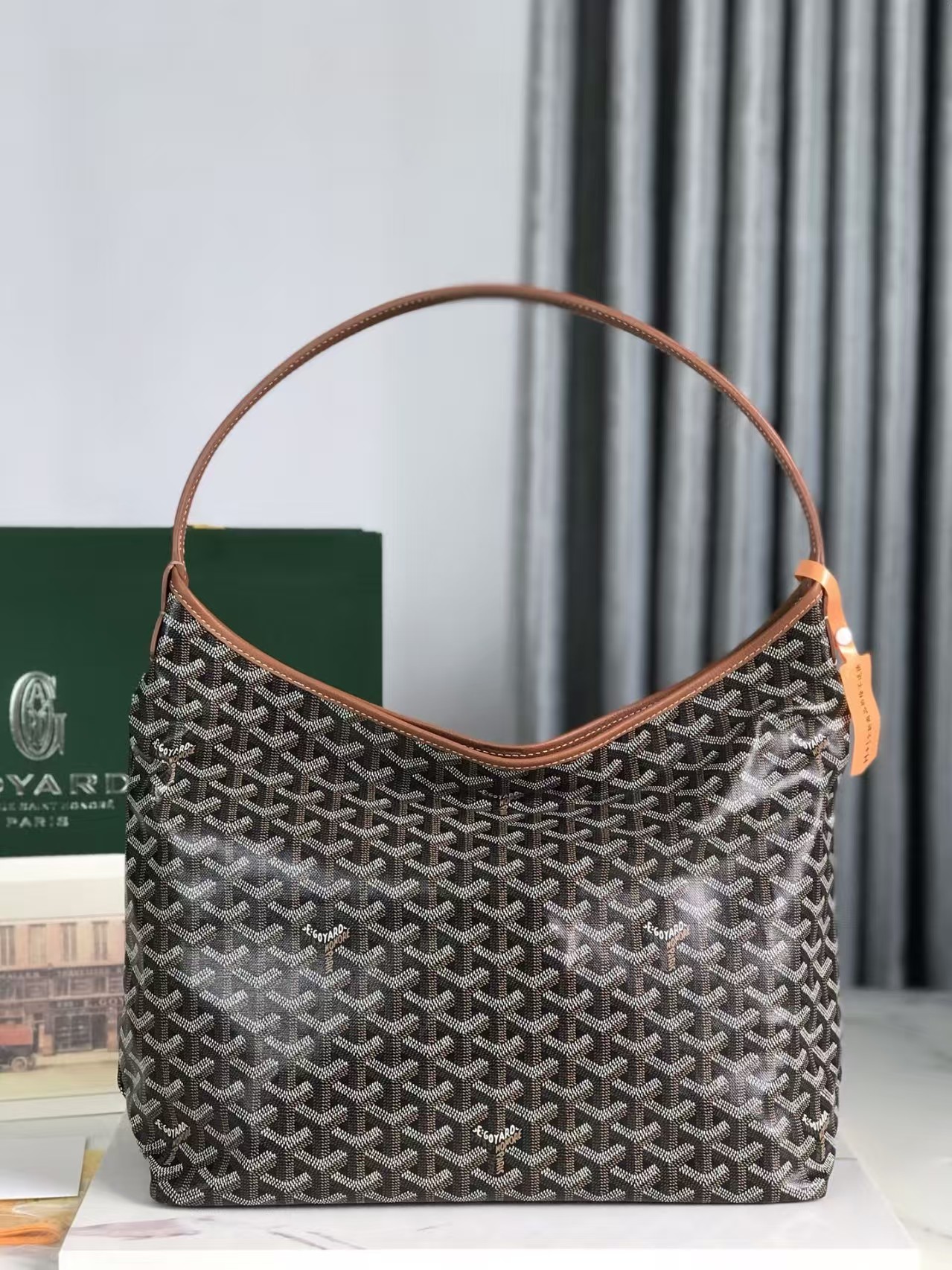 Goyard  Goyardine Boheme Hobo Black Gold