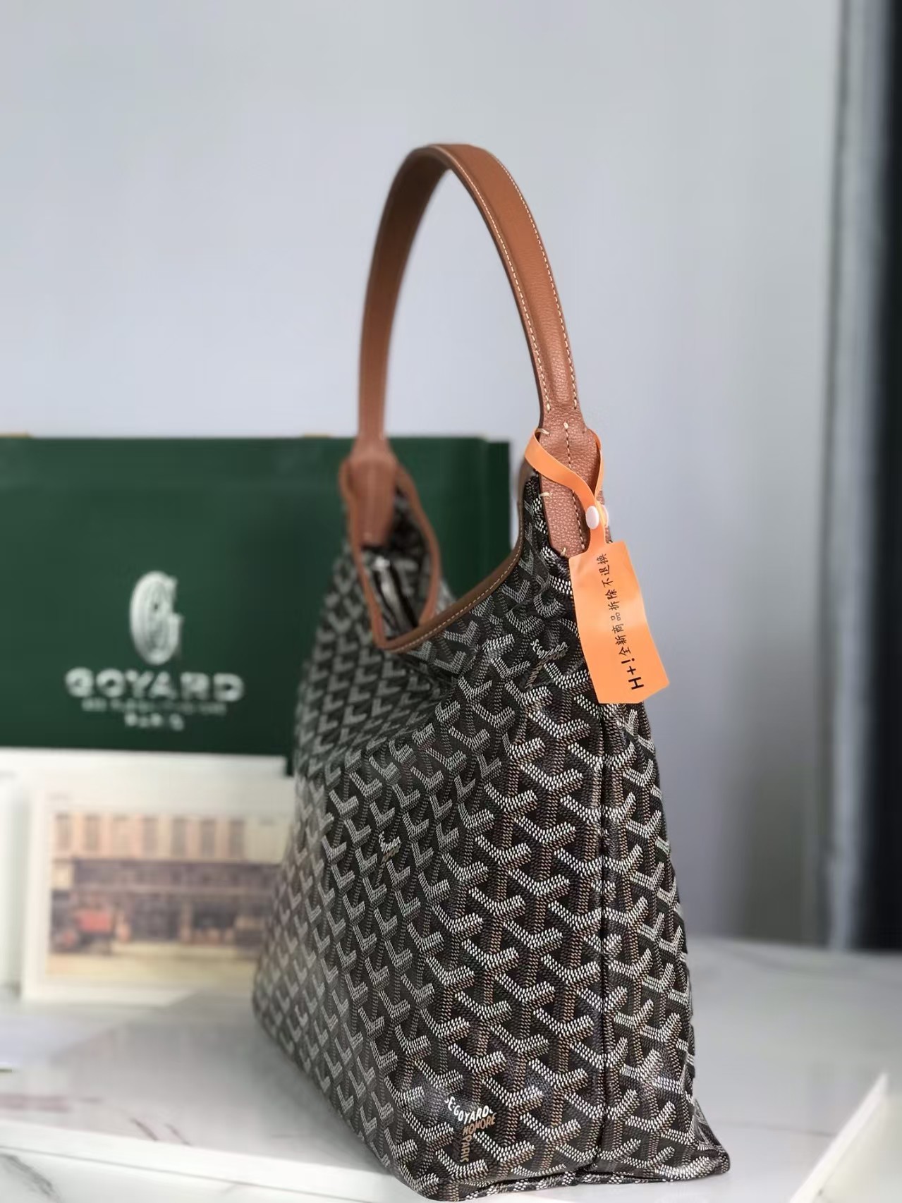 Goyard  Goyardine Boheme Hobo Black Gold