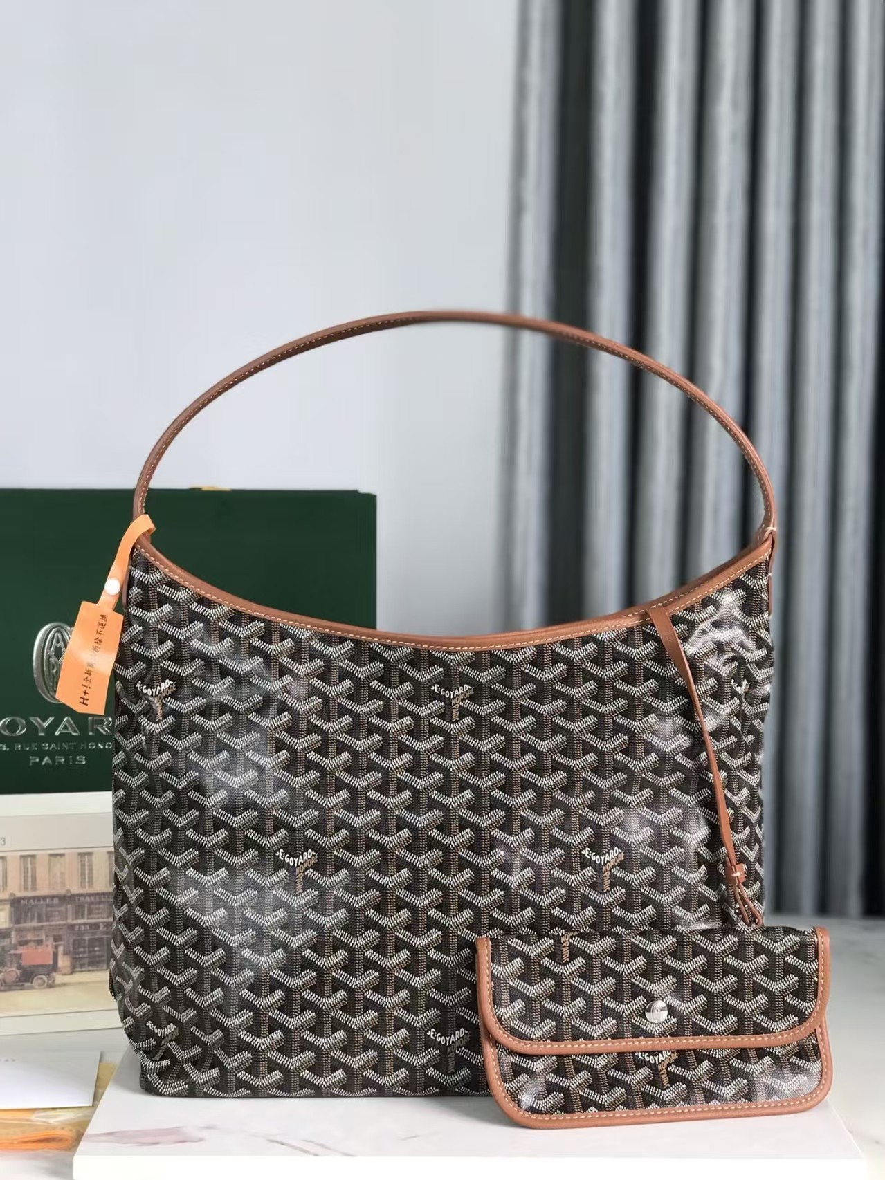 Goyard  Goyardine Boheme Hobo Black Gold