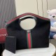 Gucci Giglio large tote bag indark blue GG suede
