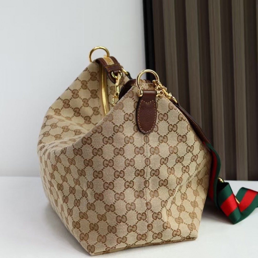 Gucci Brera medium crossbody bag Variation sand and brown GG canvas