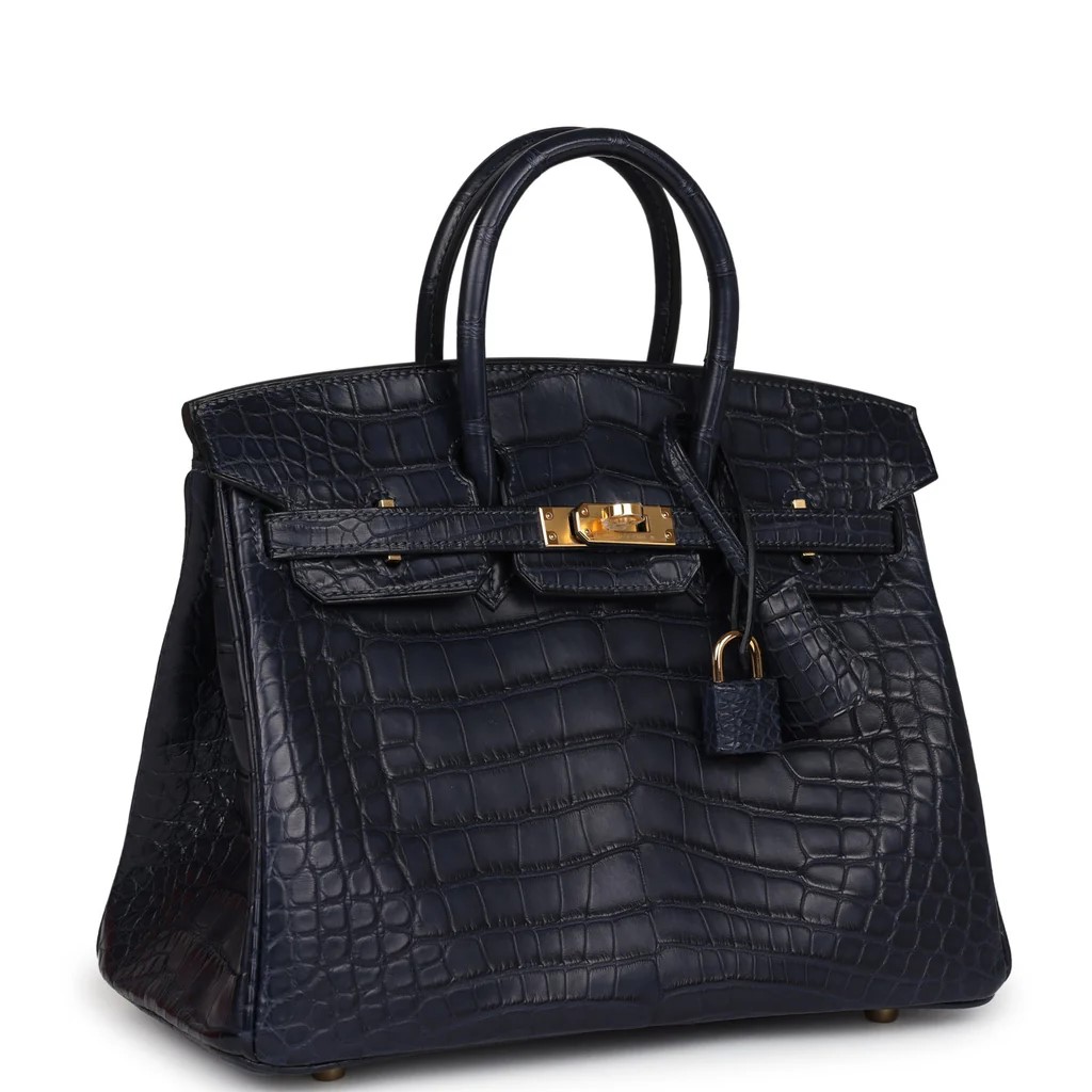 Hermès Birkin 25 Bleu Indigo Matte Alligator Gold Hardware Hermès Birkin 25 Bleu Indigo Matte Alligator Gold Hardware