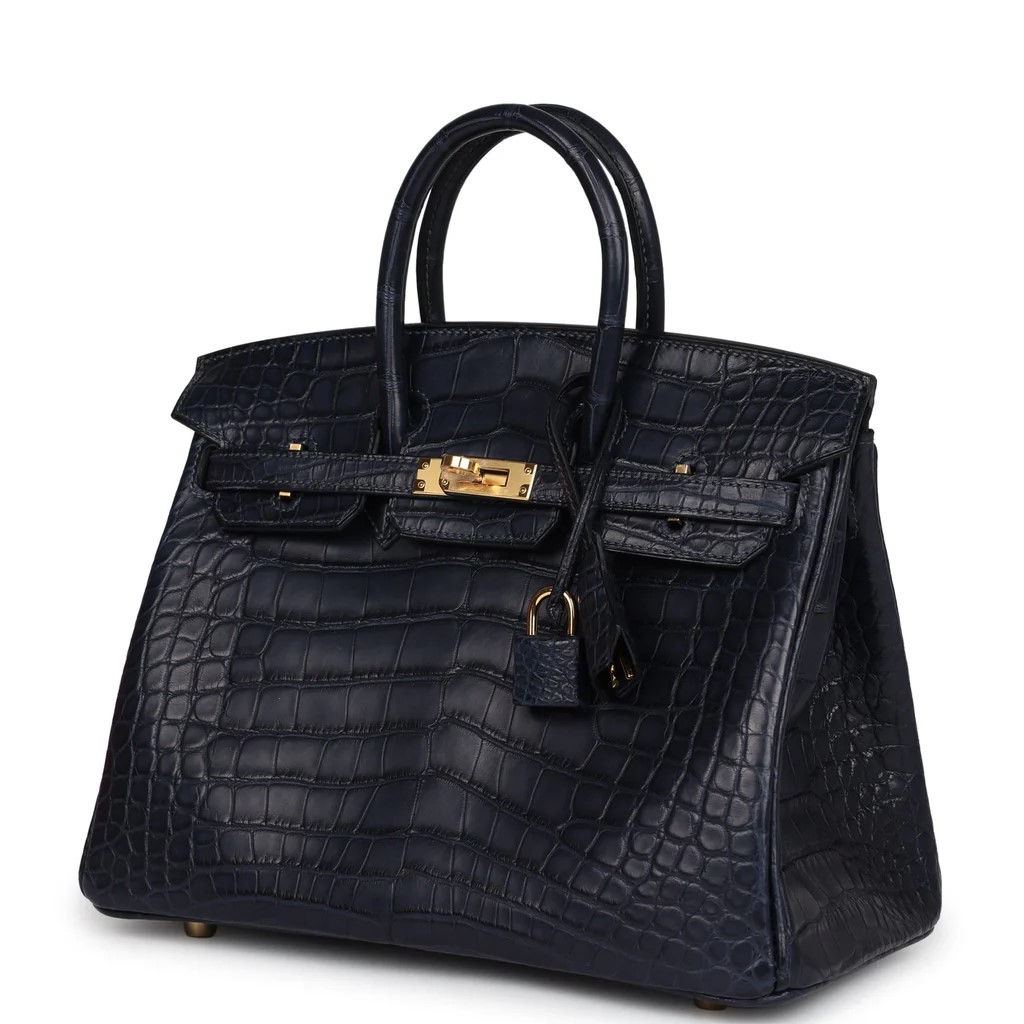 Hermès Birkin 25 Bleu Indigo Matte Alligator Gold Hardware Hermès Birkin 25 Bleu Indigo Matte Alligator Gold Hardware