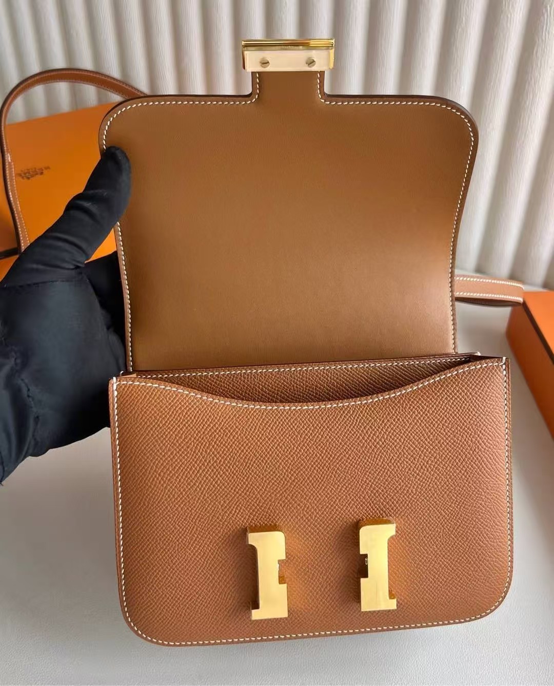 Hemmes Constance Elan Gold Epsom Gold Hardware