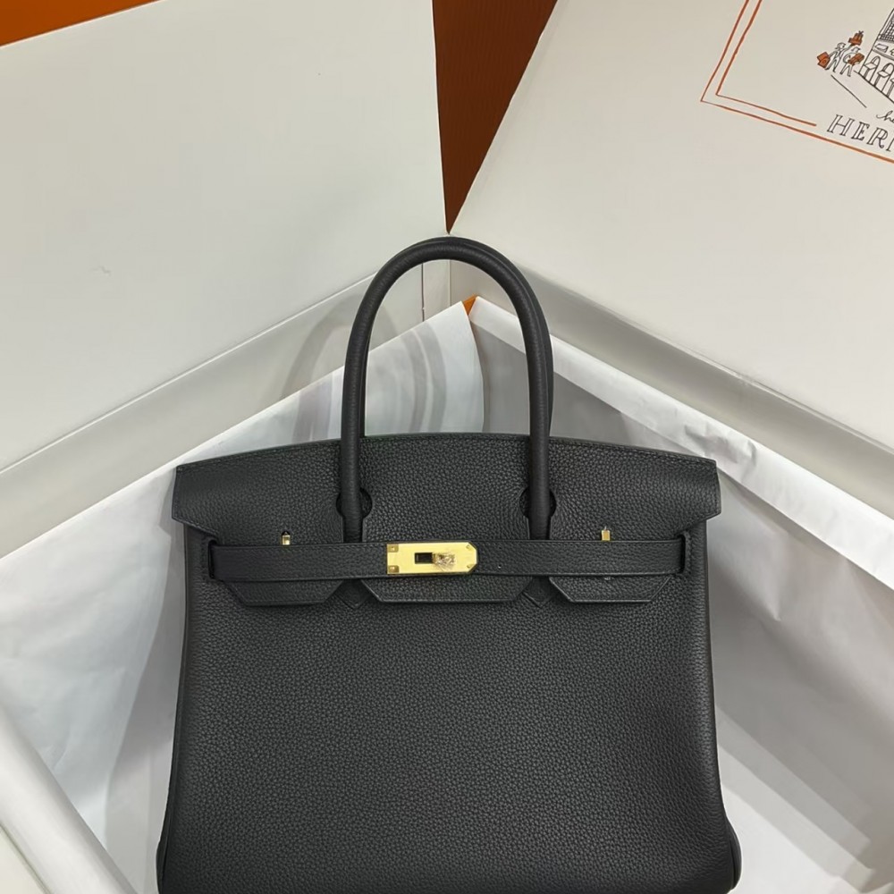 Hermès Birkin 25 Chai Togo Gold Hardware Black