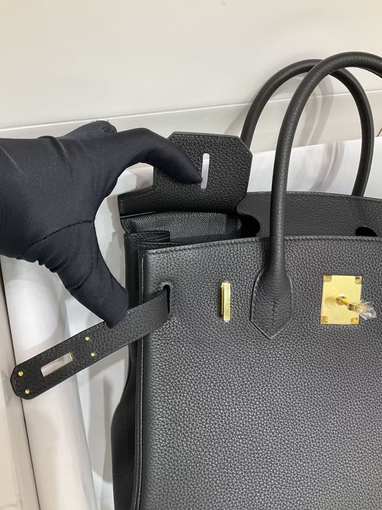 Hermès Birkin 25 Chai Togo Gold Hardware Black