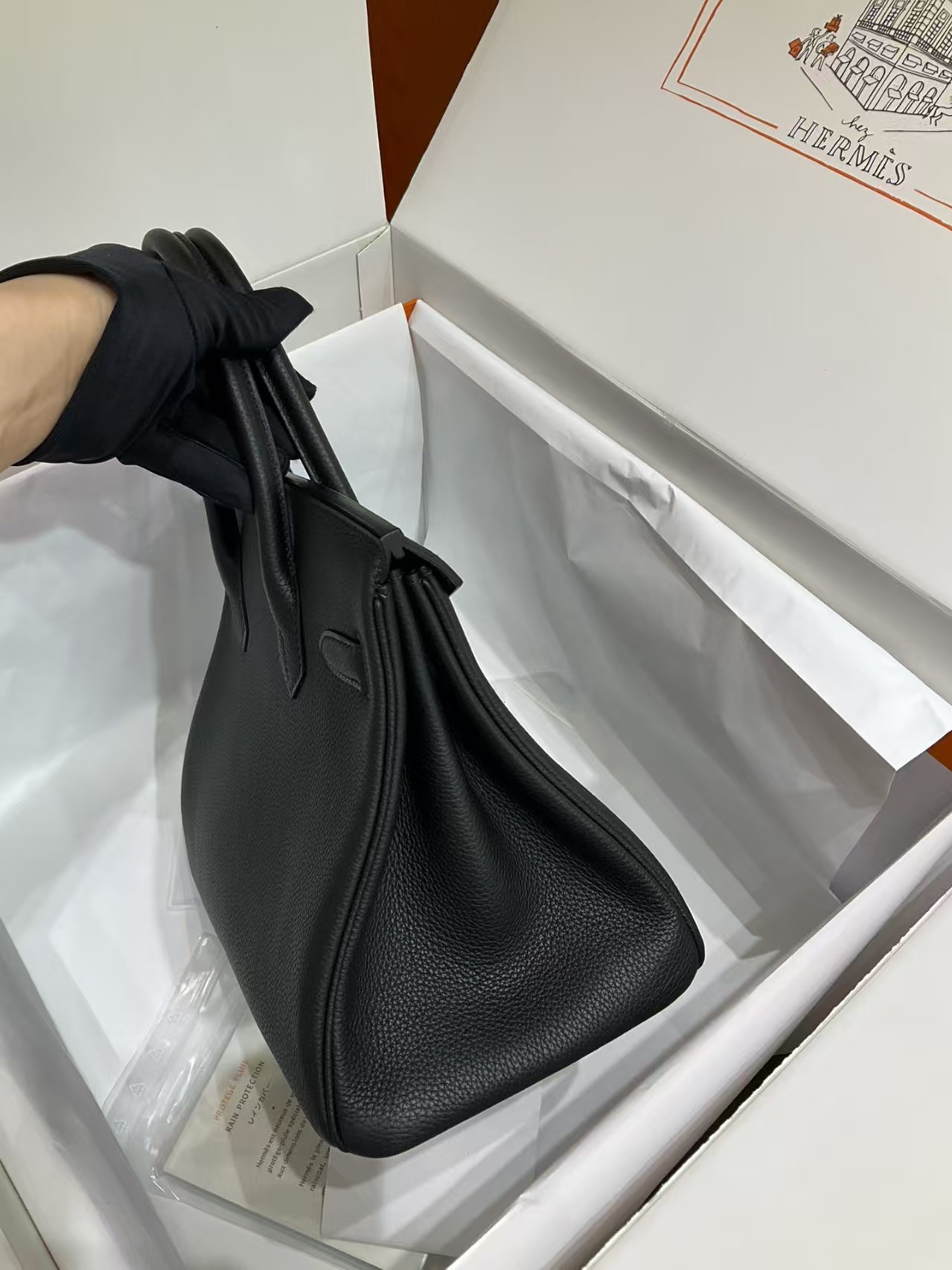 Hermès Birkin 25 Chai Togo Gold Hardware Black
