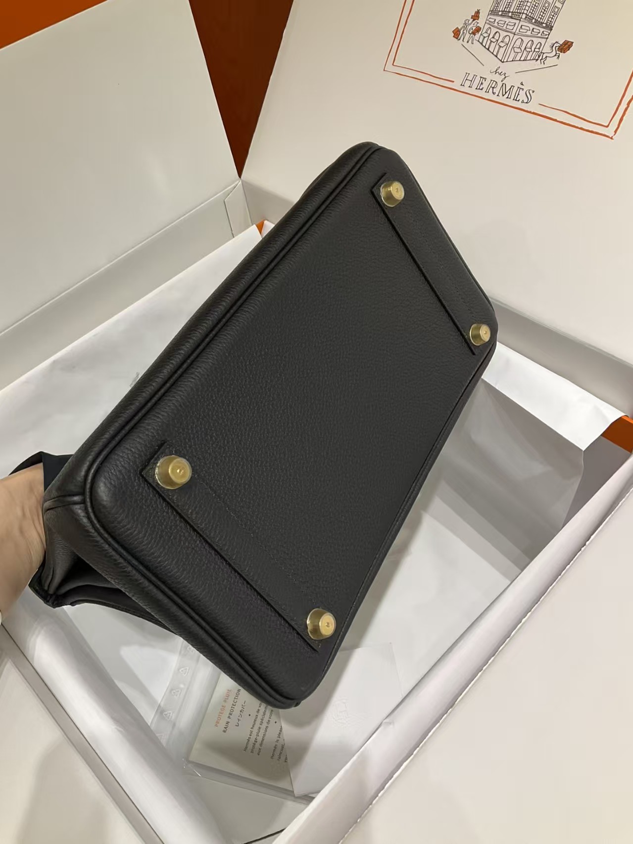 Hermès Birkin 25 Chai Togo Gold Hardware Black