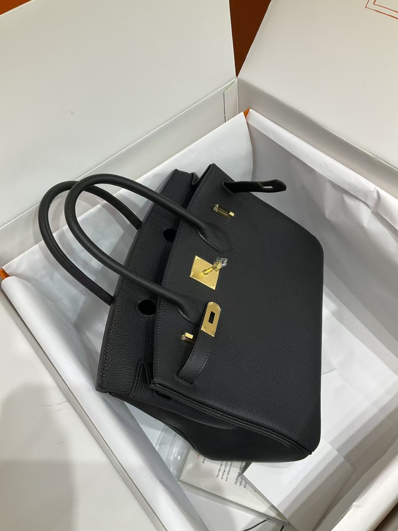 Hermès Birkin 25 Chai Togo Gold Hardware Black
