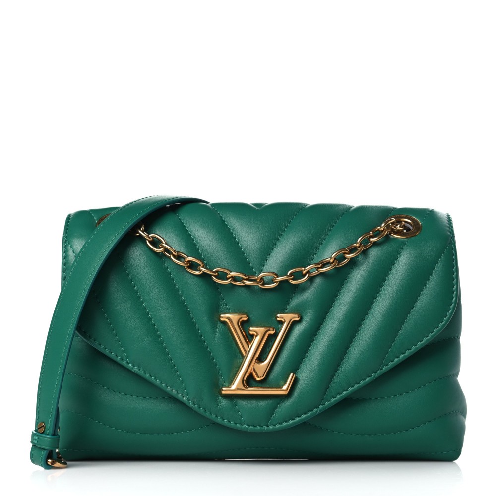 LOUIS VUITTON Calfskin New Wave Chain Bag MM Emerald