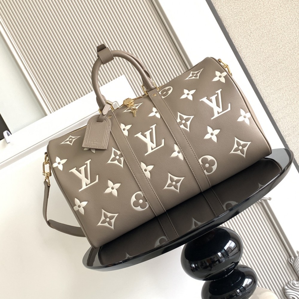 Louis Vuitton KeepallBandoulière 45 Handbag Cream/Black