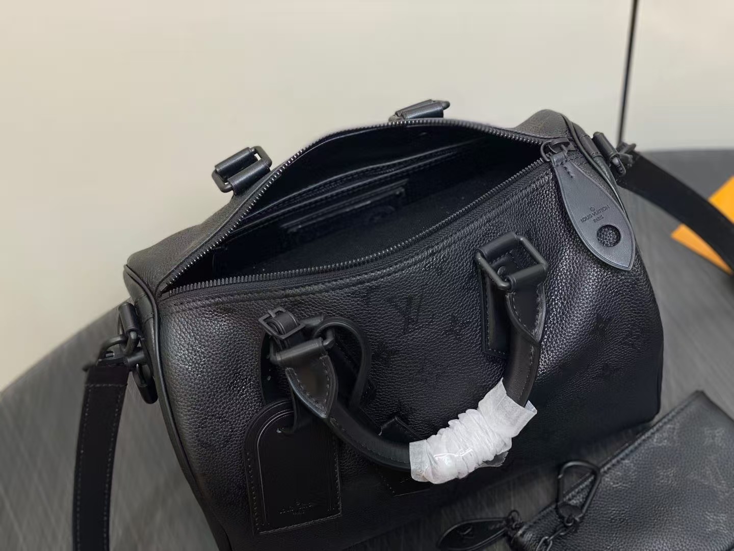 LV Speedy P9 Bandouliere 30 Black Calfskin