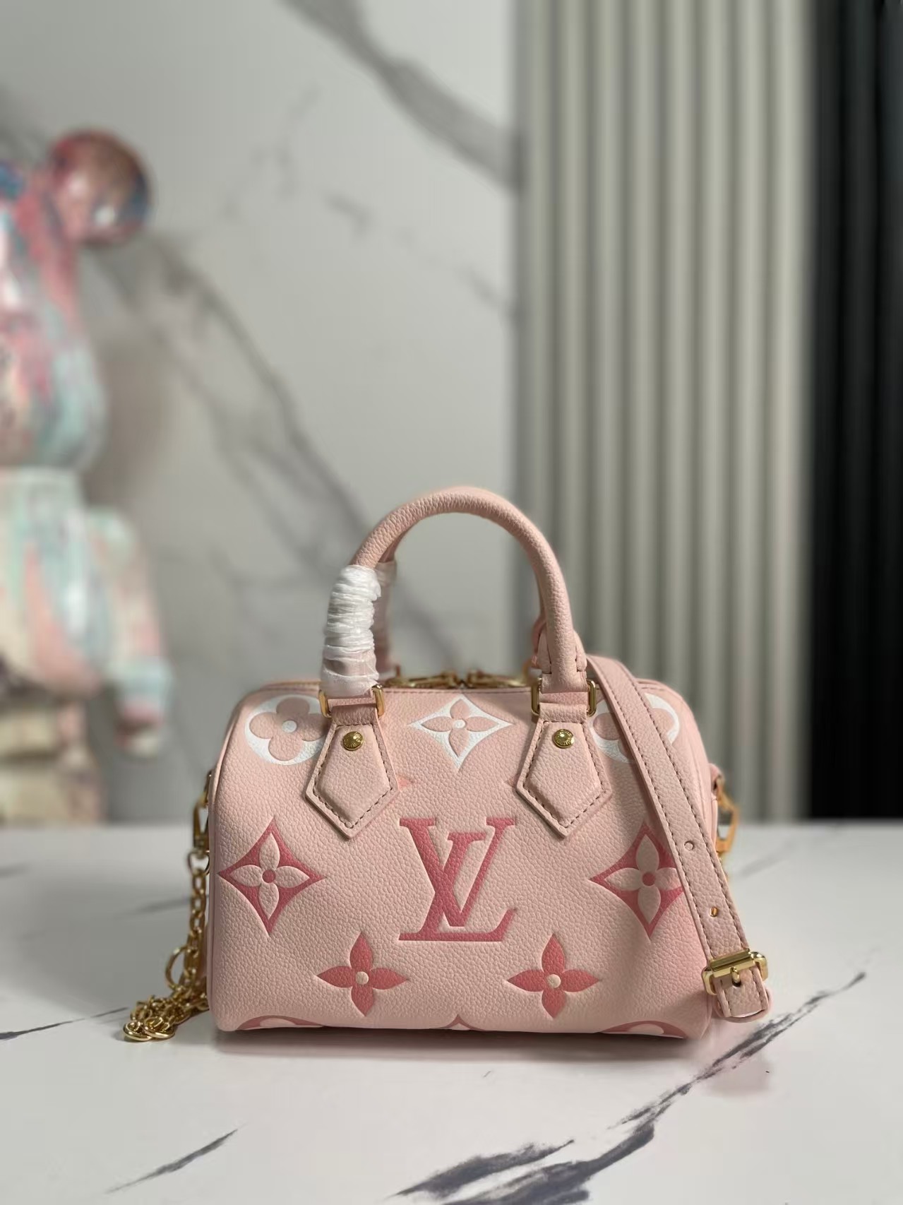 LOUIS VUITTON Empreinte Monogram Giant Speedy Bandouliere 20 Degrade Pink