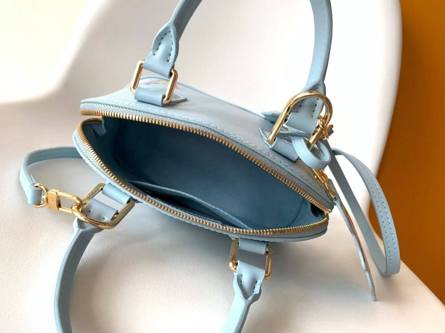 LOUIS VUITTON LVx TM Alma BB Epi Leather Women Bags Washed Blue