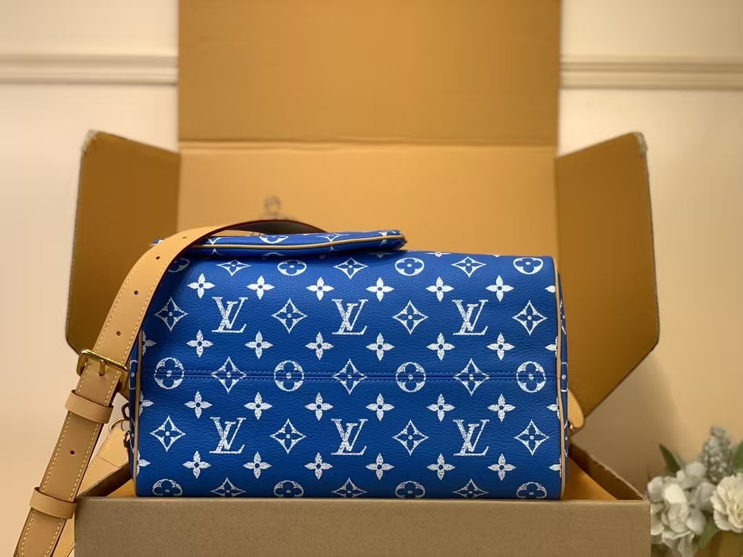LV Speedy P9 Bandouliere 30 Dark Blue Calfskin