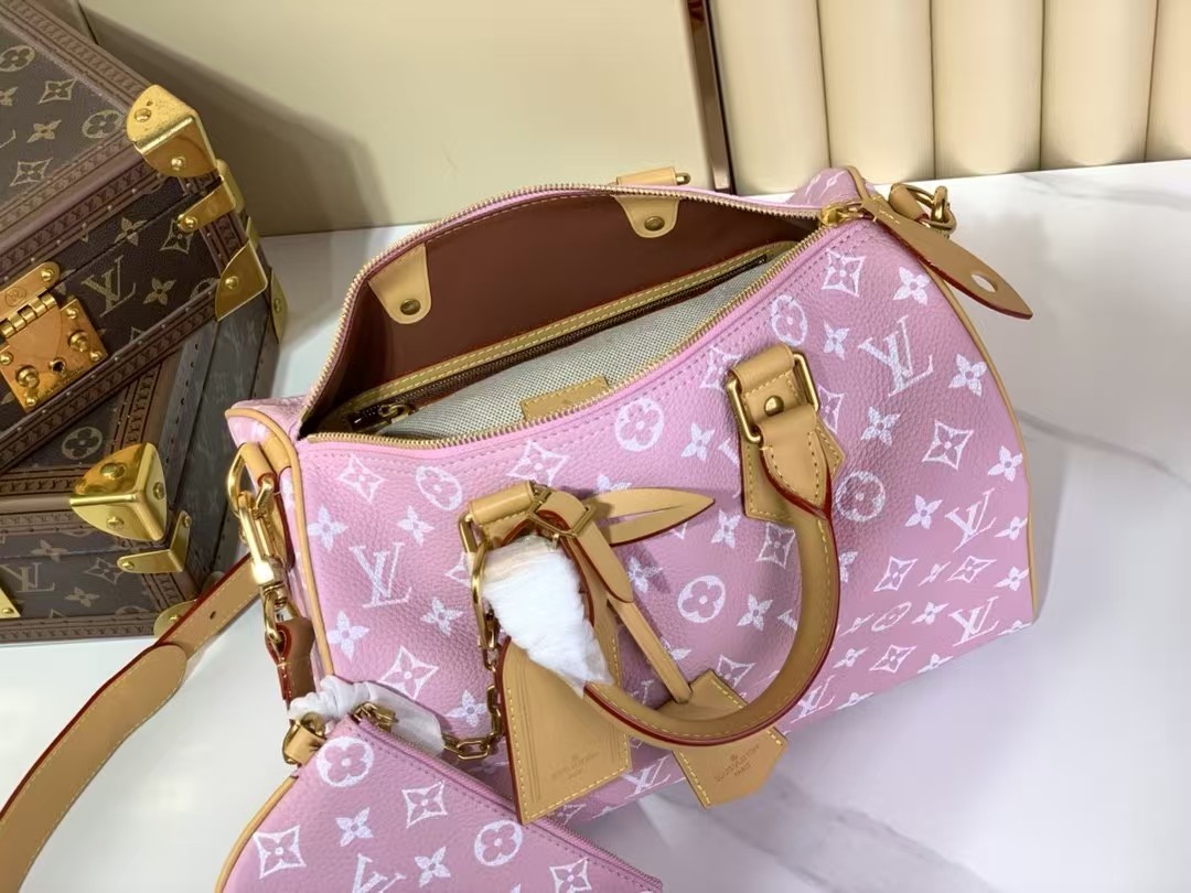 LV Speedy P9 Bandouliere 30 Pink Calfskin